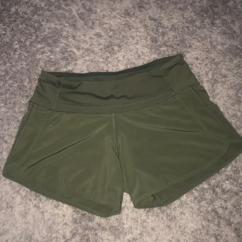 olive green lululemon shorts